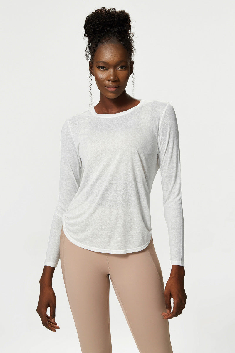 Yoga Clothing Top Loose Long Sleeved Sports Top Women Quick Drying Fitness T shirt Sports Blouse