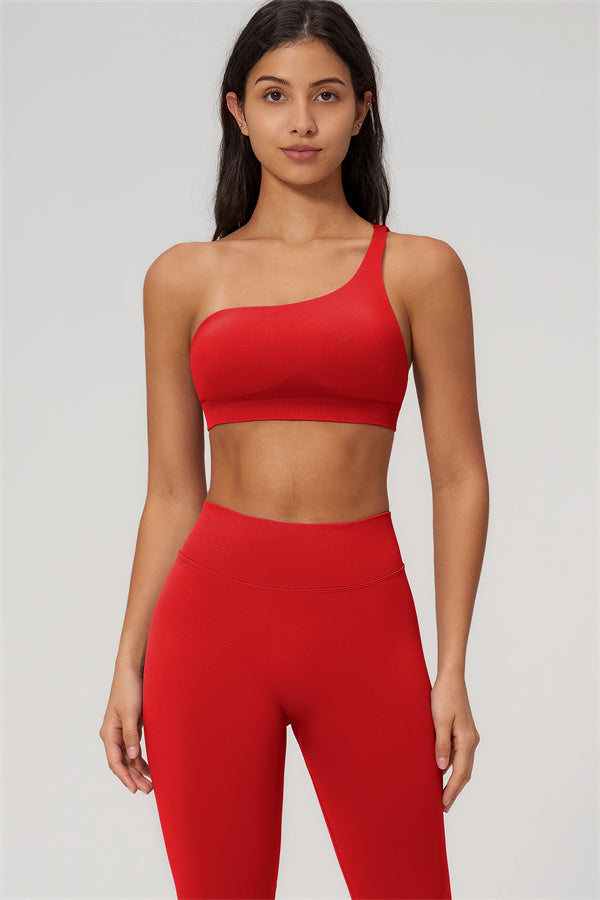 One-Shoulder Sports Bra Leggings 2-Piece Set