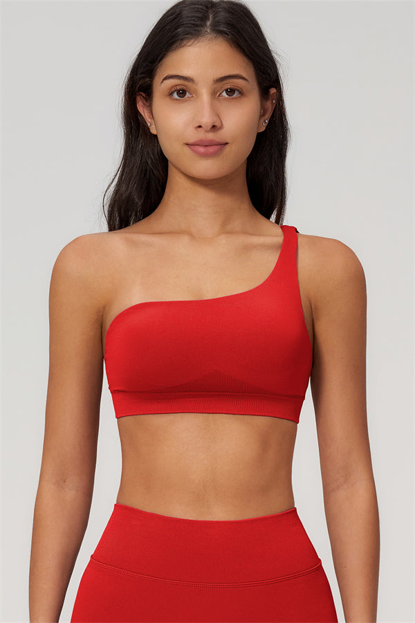 One-Shoulder Sports Bra Leggings 2-Piece Set