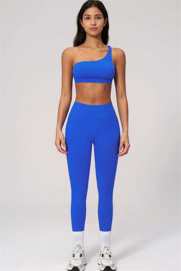 One-Shoulder Sports Bra Leggings 2-Piece Set