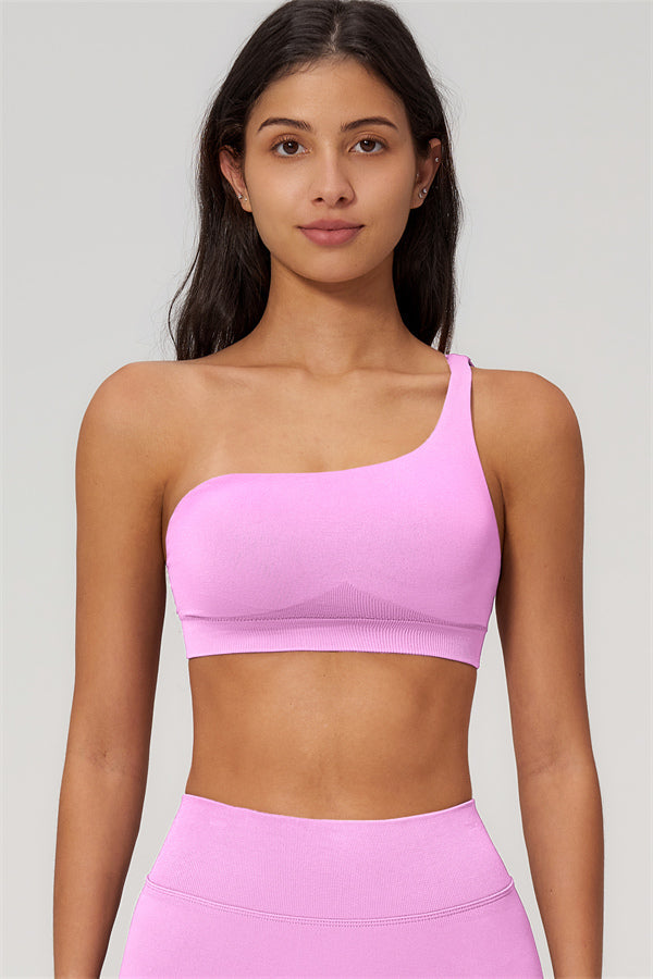 One-Shoulder Sports Bra Leggings 2-Piece Set