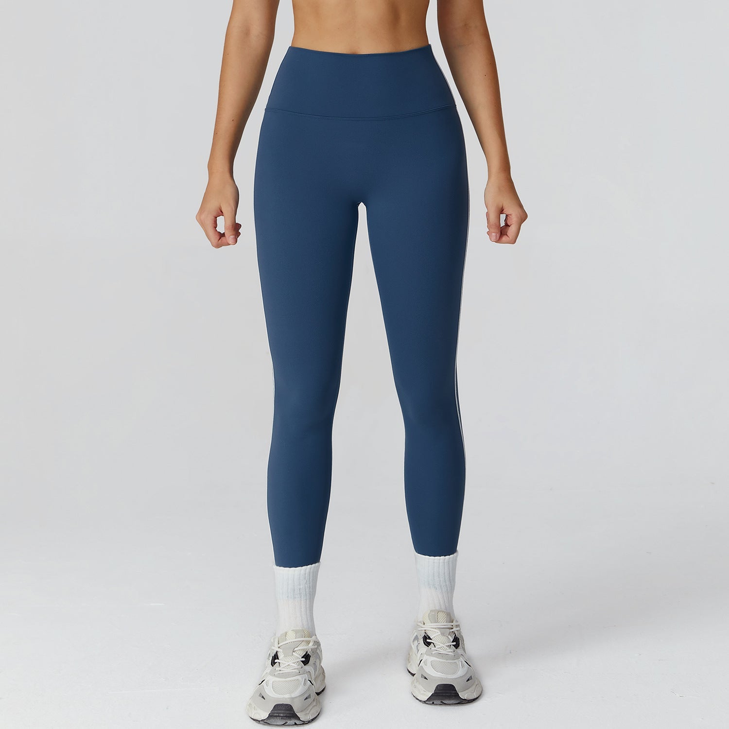 Sollinarry Contrast Color Waist Tight Pants