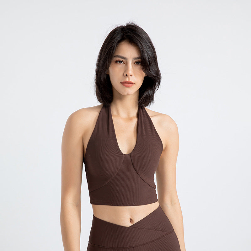 Halter Backless Bra Skinny Yoga  Vest Top