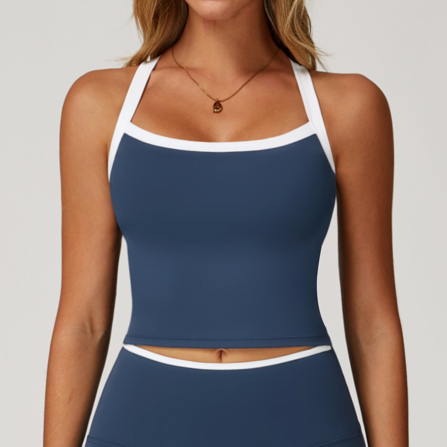 Contrast Cutout Beauty Back Workout Tank Top