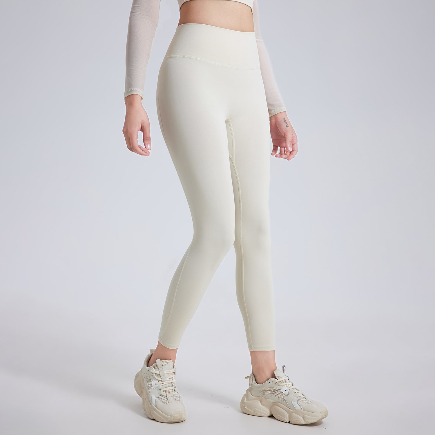 High Waist Peach Hip Lifting Nude Feel Yoga Pants Women Seamless Sport Quick Drying Tights Outer Wear Running Fitness Pants