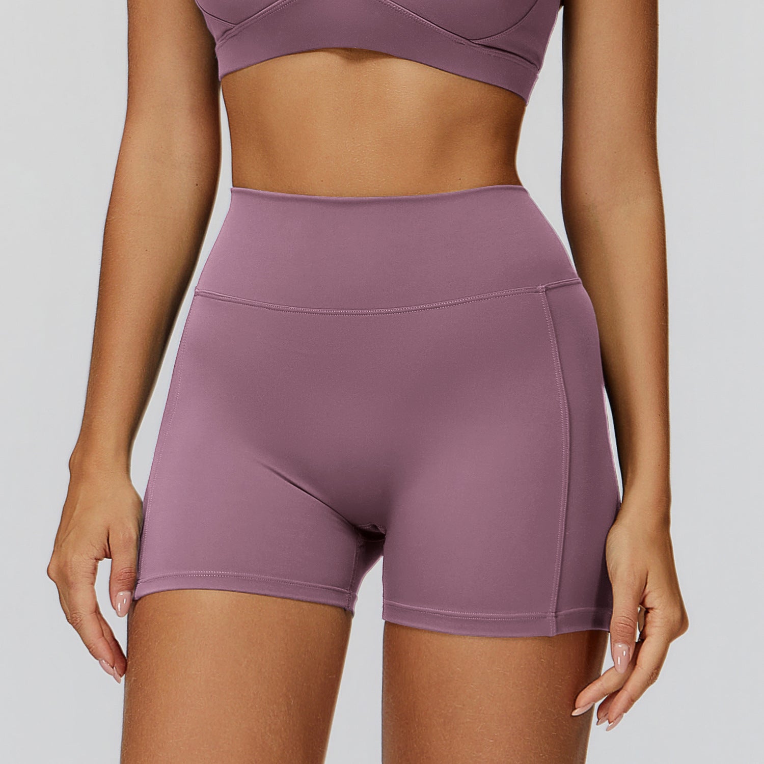 Brushed Yoga Shorts High Waist