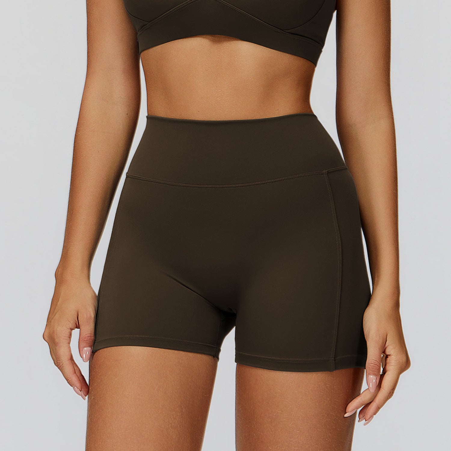 Brushed Yoga Shorts High Waist