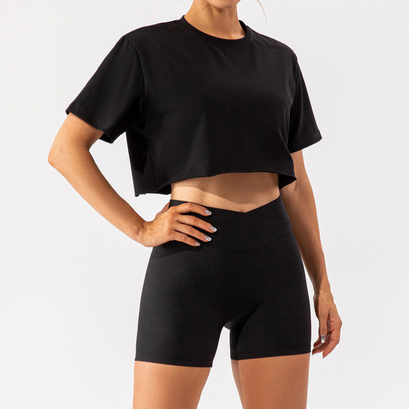 Short Sleeve Loose Fit Exercise T Shirt Women