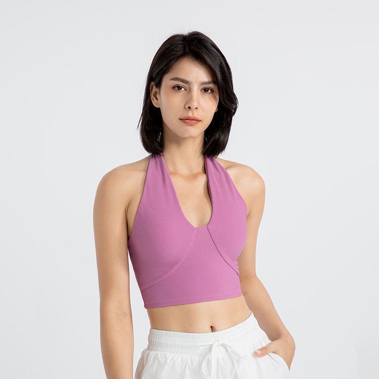 Halter Backless Bra Skinny Yoga  Vest Top