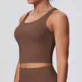 Solid Color Nude Feel Skin Friendly Yoga Jacket with Chest Pad Workout Bra Beauty Back Fitness Vest Sports Underwear for Women