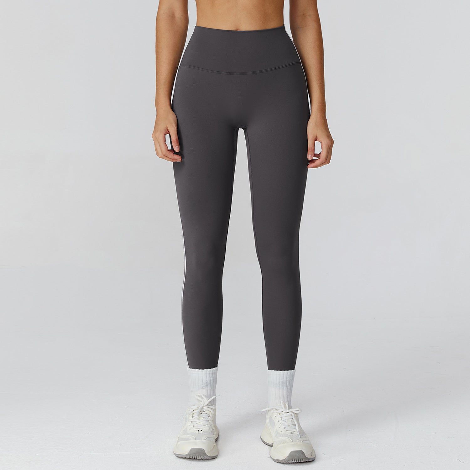Sollinarry Contrast Color Waist Tight Pants