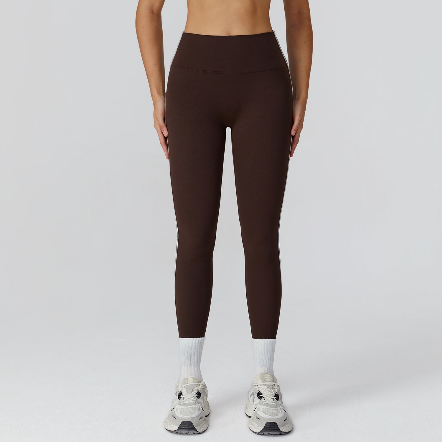 Sollinarry Contrast Color Waist Tight Pants