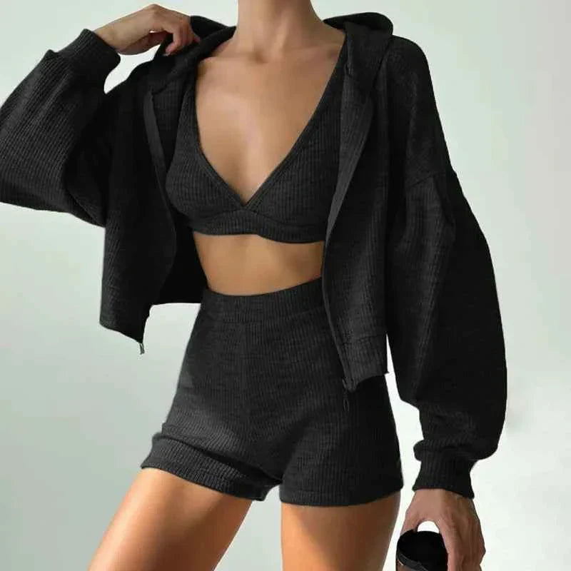 Solid Sport 3-Piece Women's Tracksuit Set