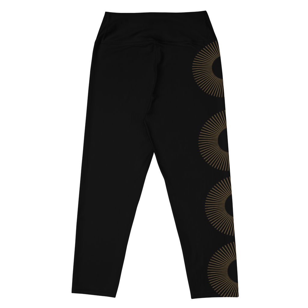 Golden Aura Yoga Capri Women's High-Waist Leggings