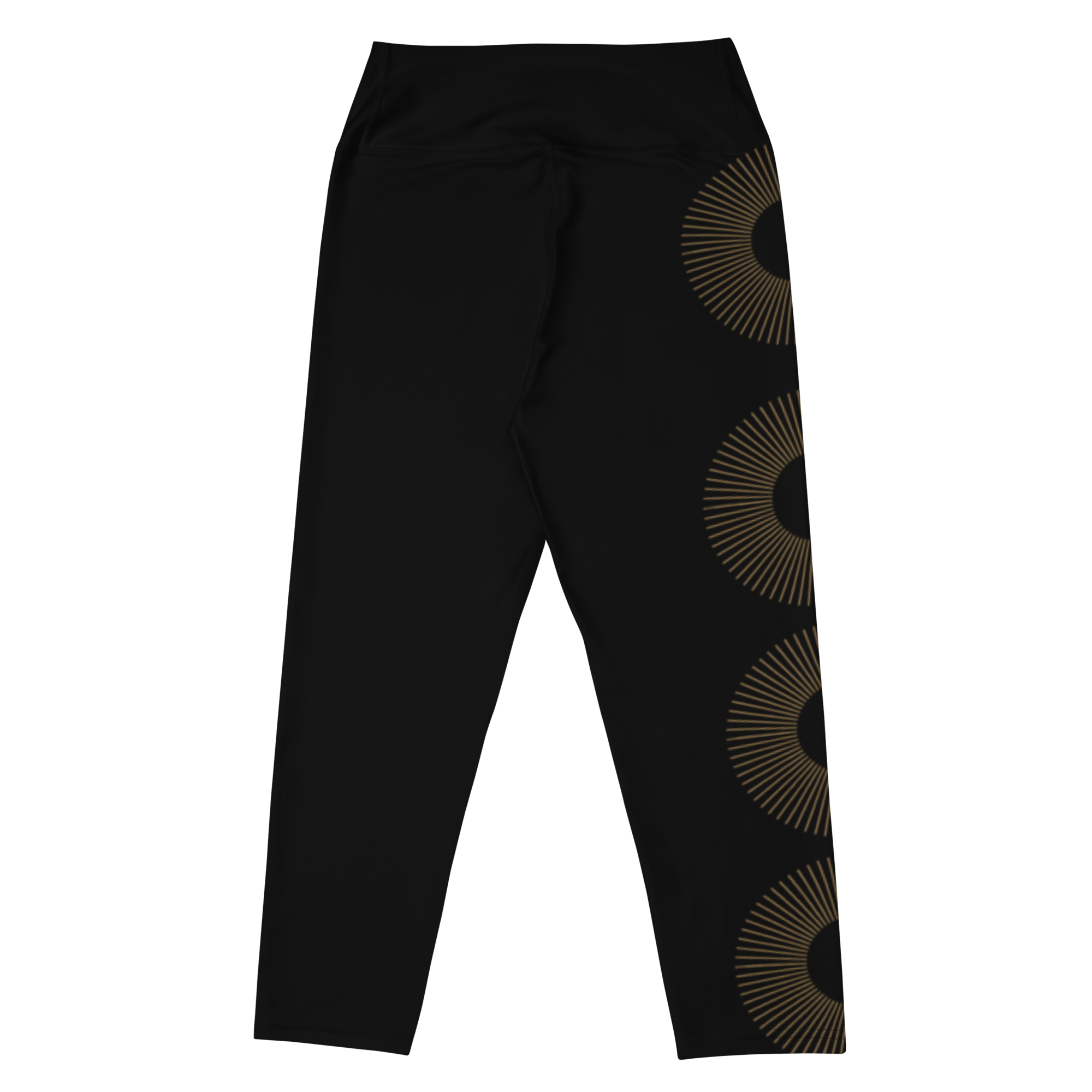 Golden Aura Yoga Capri Women's High-Waist Leggings