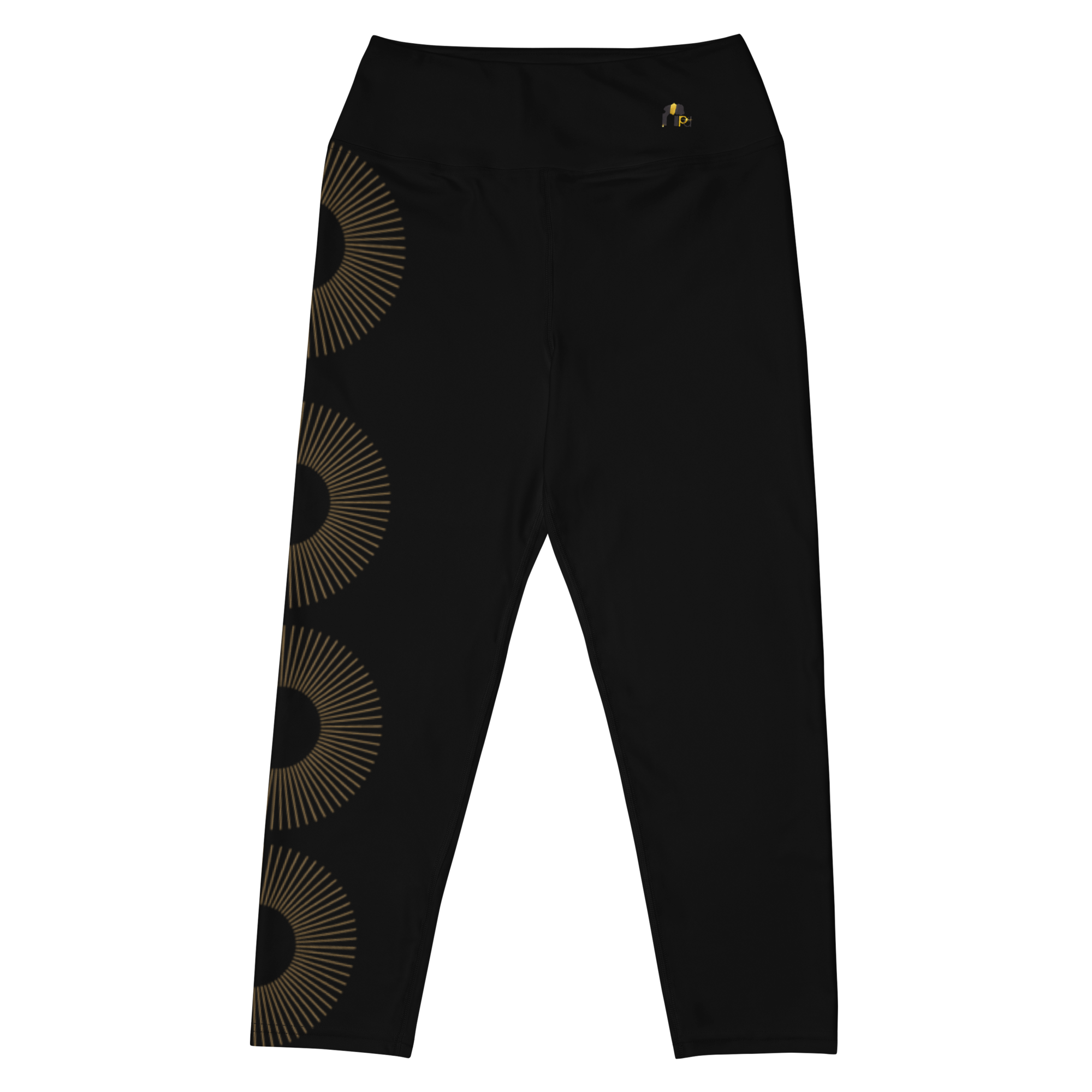 Golden Aura Yoga Capri Women's High-Waist Leggings