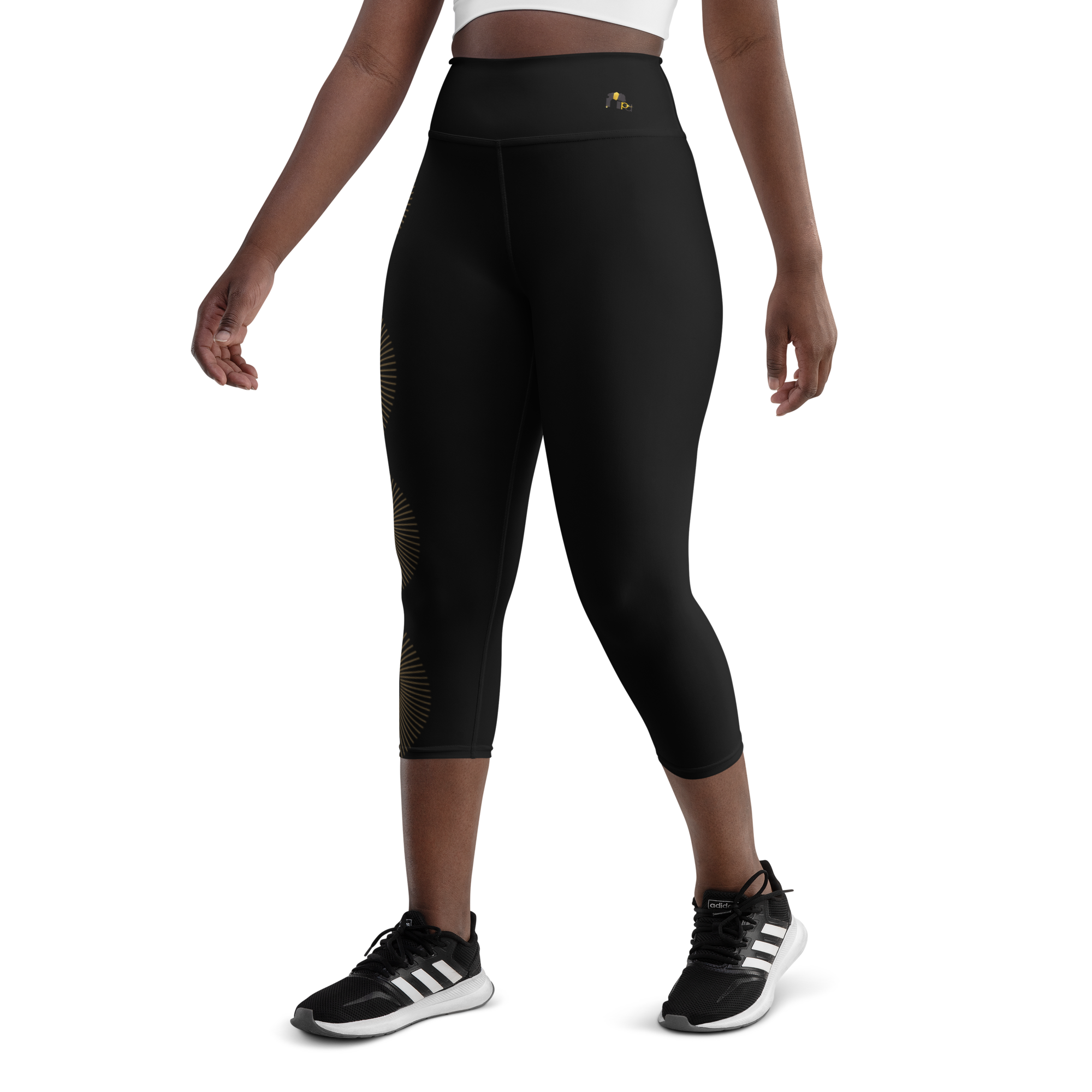 Golden Aura Yoga Capri Women's High-Waist Leggings
