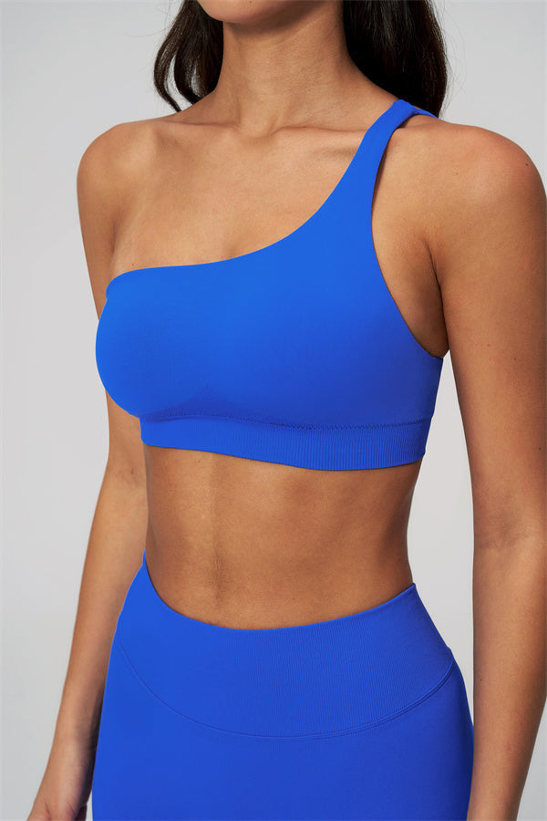One-Shoulder Sports Bra Leggings 2-Piece Set