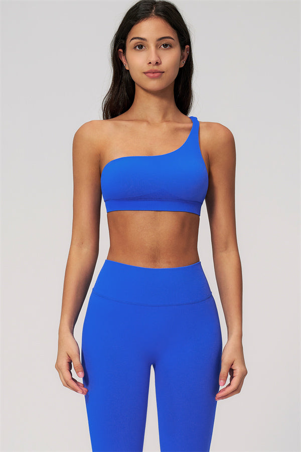 One-Shoulder Sports Bra Leggings 2-Piece Set