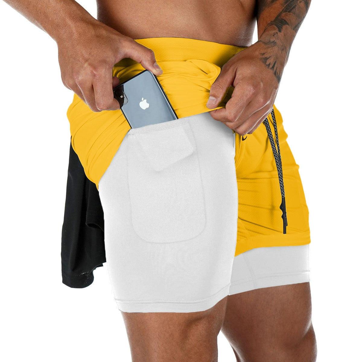 2 In 1 Quick Dry Workout Fitness Shorts