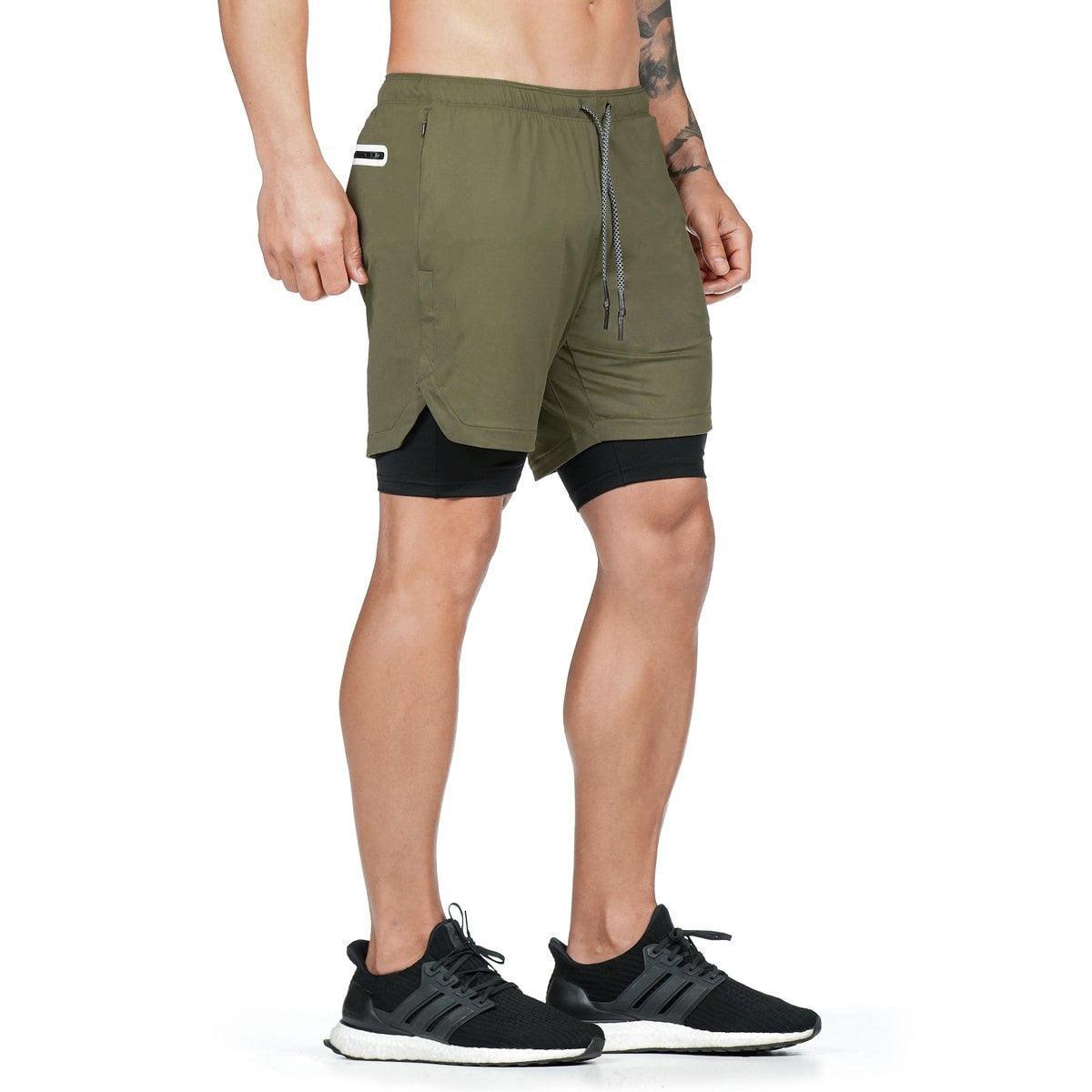 2 In 1 Quick Dry Workout Fitness Shorts