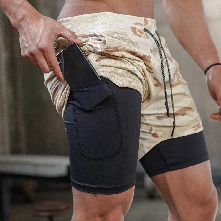 2 In 1 Quick Dry Workout Fitness Shorts