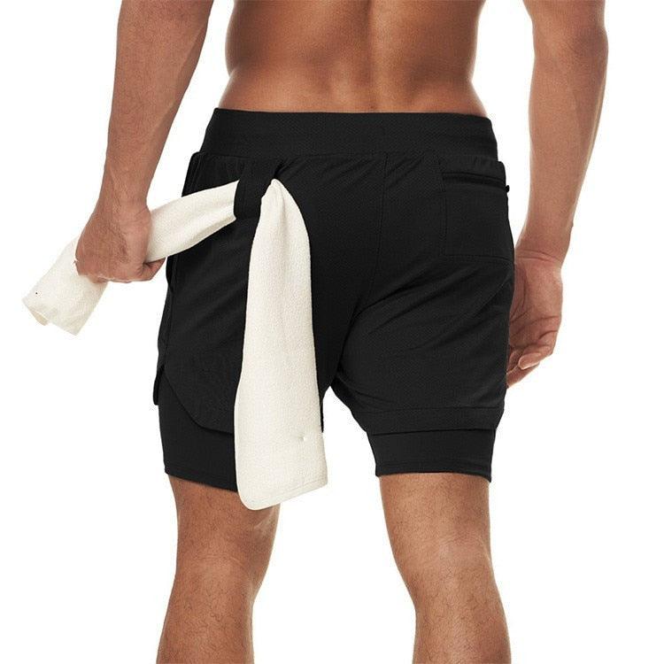 2 In 1 Quick Dry Workout Fitness Shorts