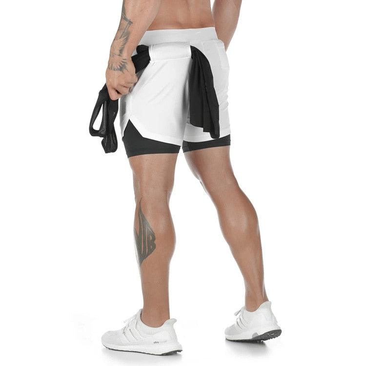 2 In 1 Quick Dry Workout Fitness Shorts