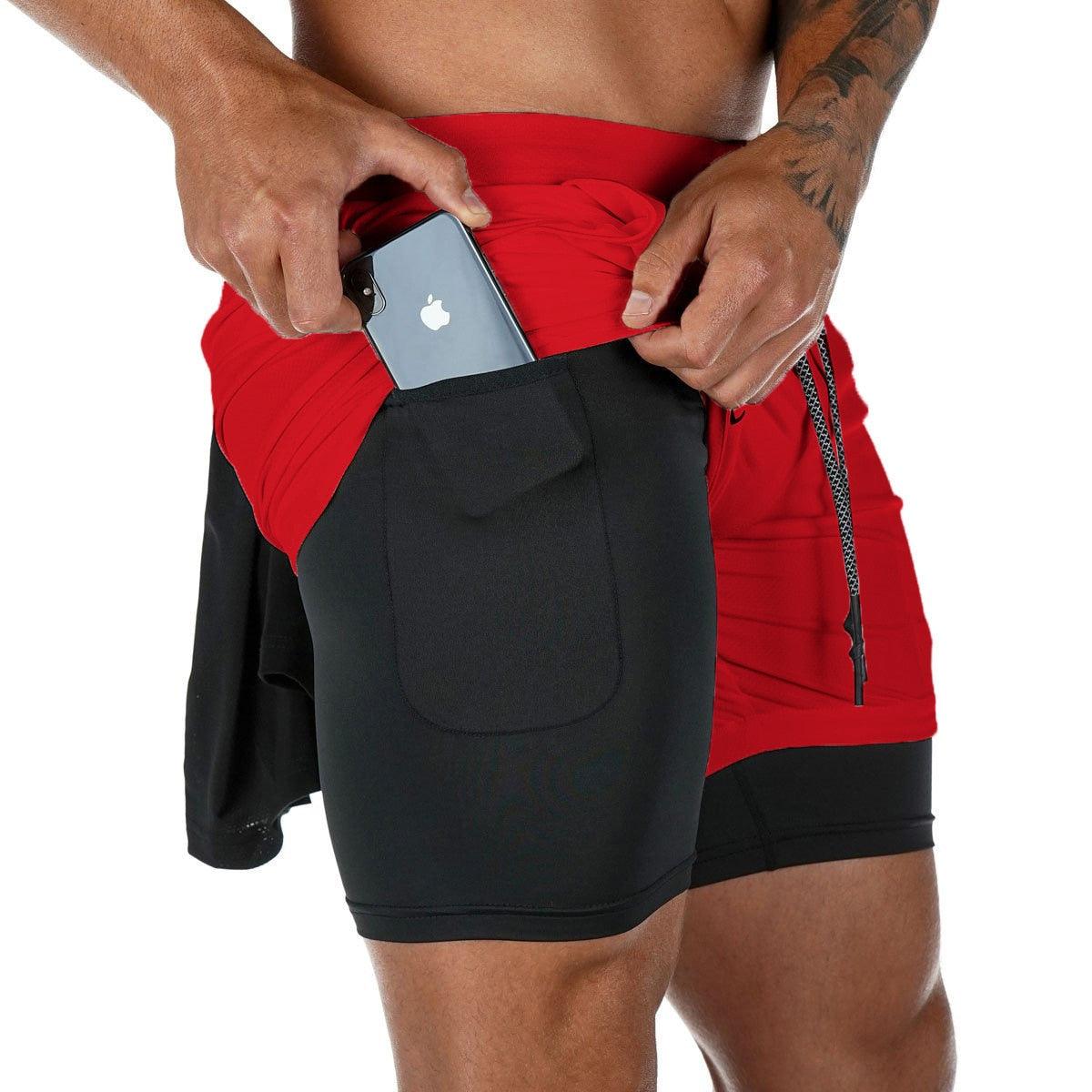 2 In 1 Quick Dry Workout Fitness Shorts