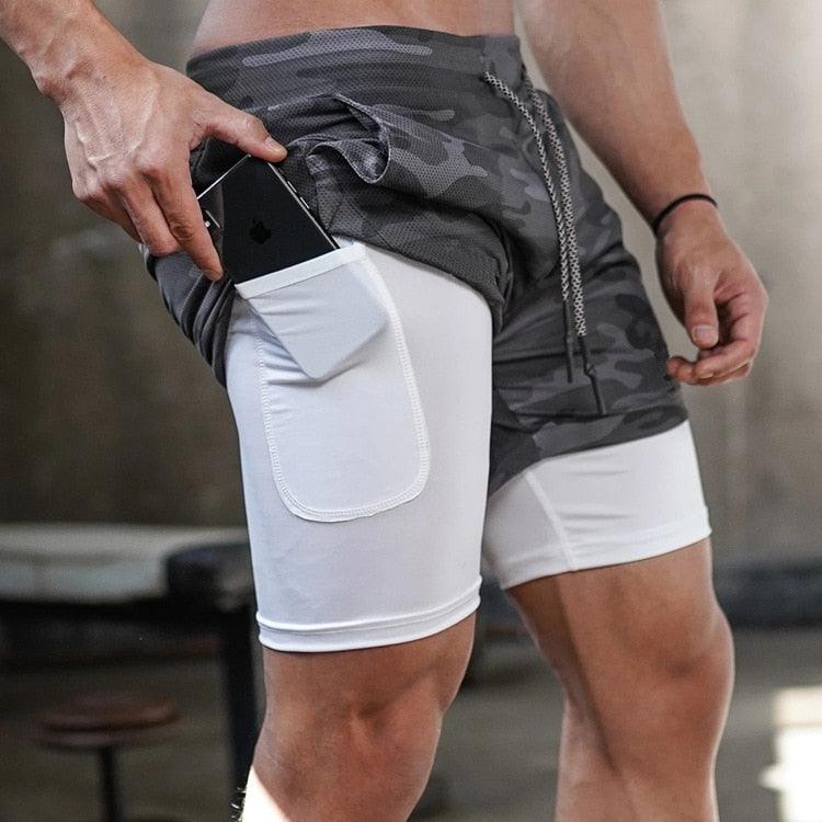 2 In 1 Quick Dry Workout Fitness Shorts