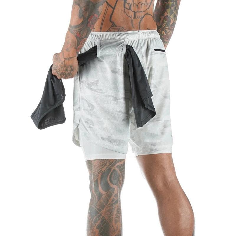2 In 1 Quick Dry Workout Fitness Shorts