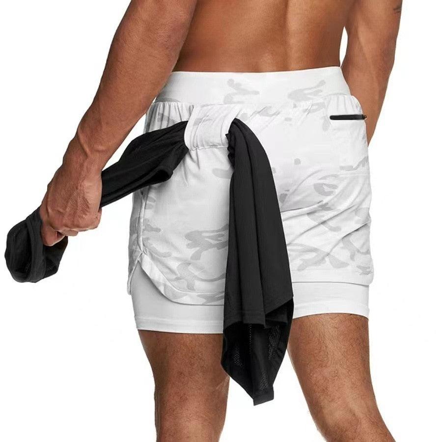 2 In 1 Quick Dry Workout Fitness Shorts