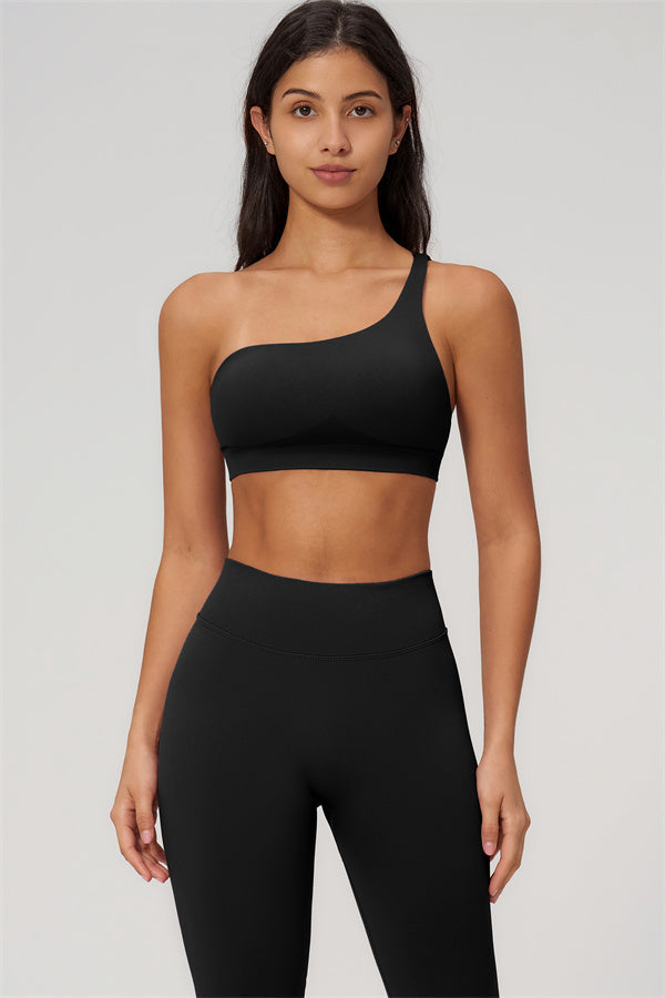One-Shoulder Sports Bra Leggings 2-Piece Set