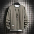 Solid Color Casual Two Piece O-Neck Sweatshirt