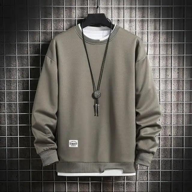 Solid Color Casual Two Piece O-Neck Sweatshirt