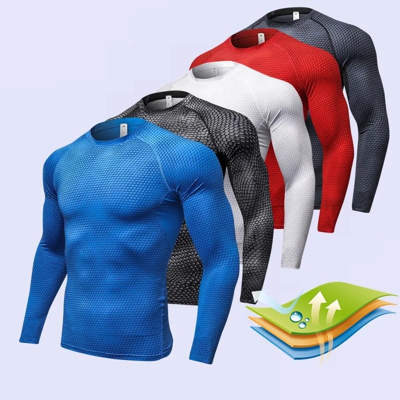 Men's Long Sleeve Running Shirt – Quick-Dry Compression Fit