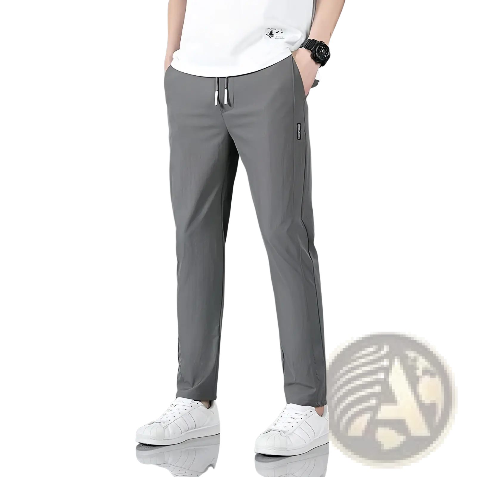 Men's Ice Silk Straight Leg Athletic Jogger Pants