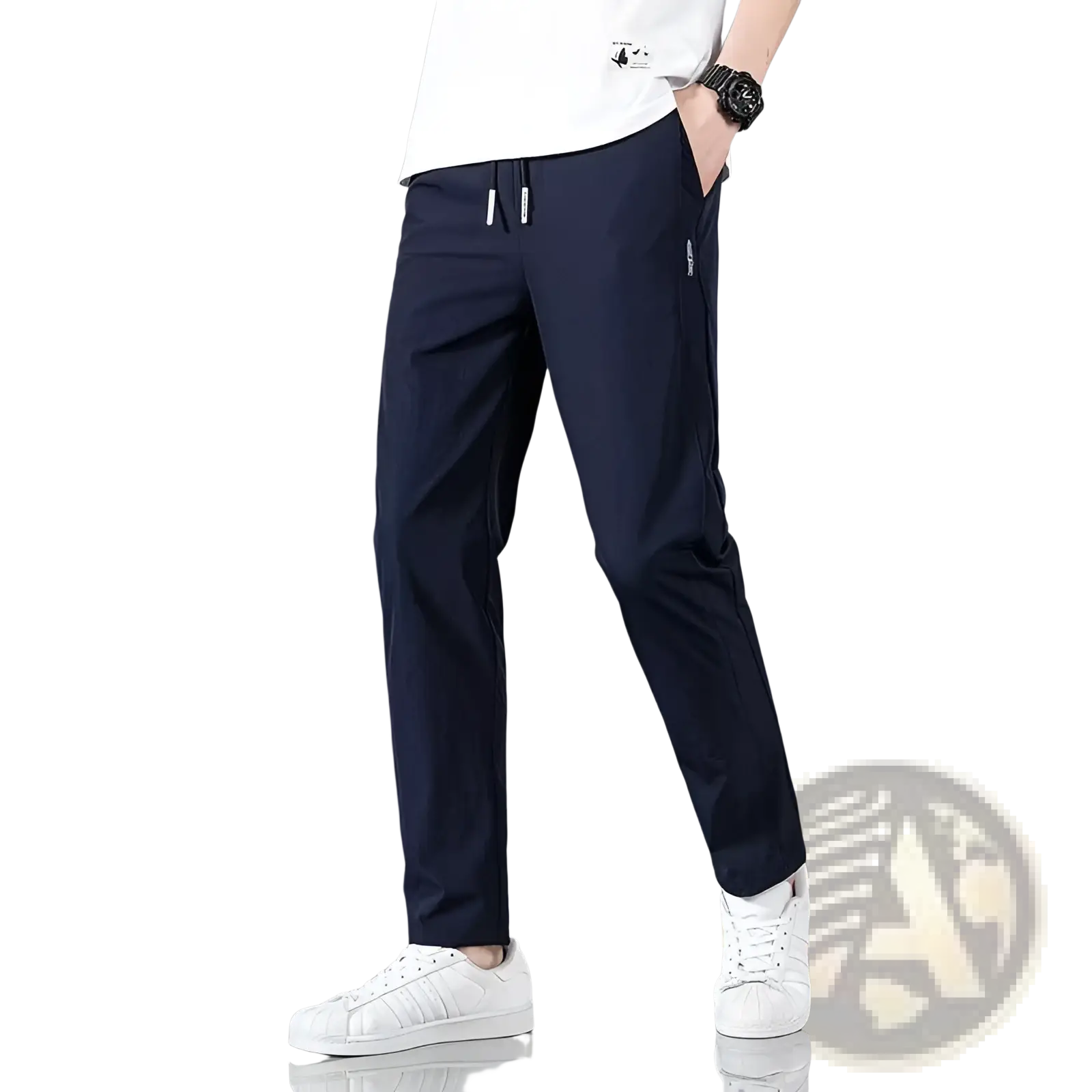 Men's Ice Silk Straight Leg Athletic Jogger Pants