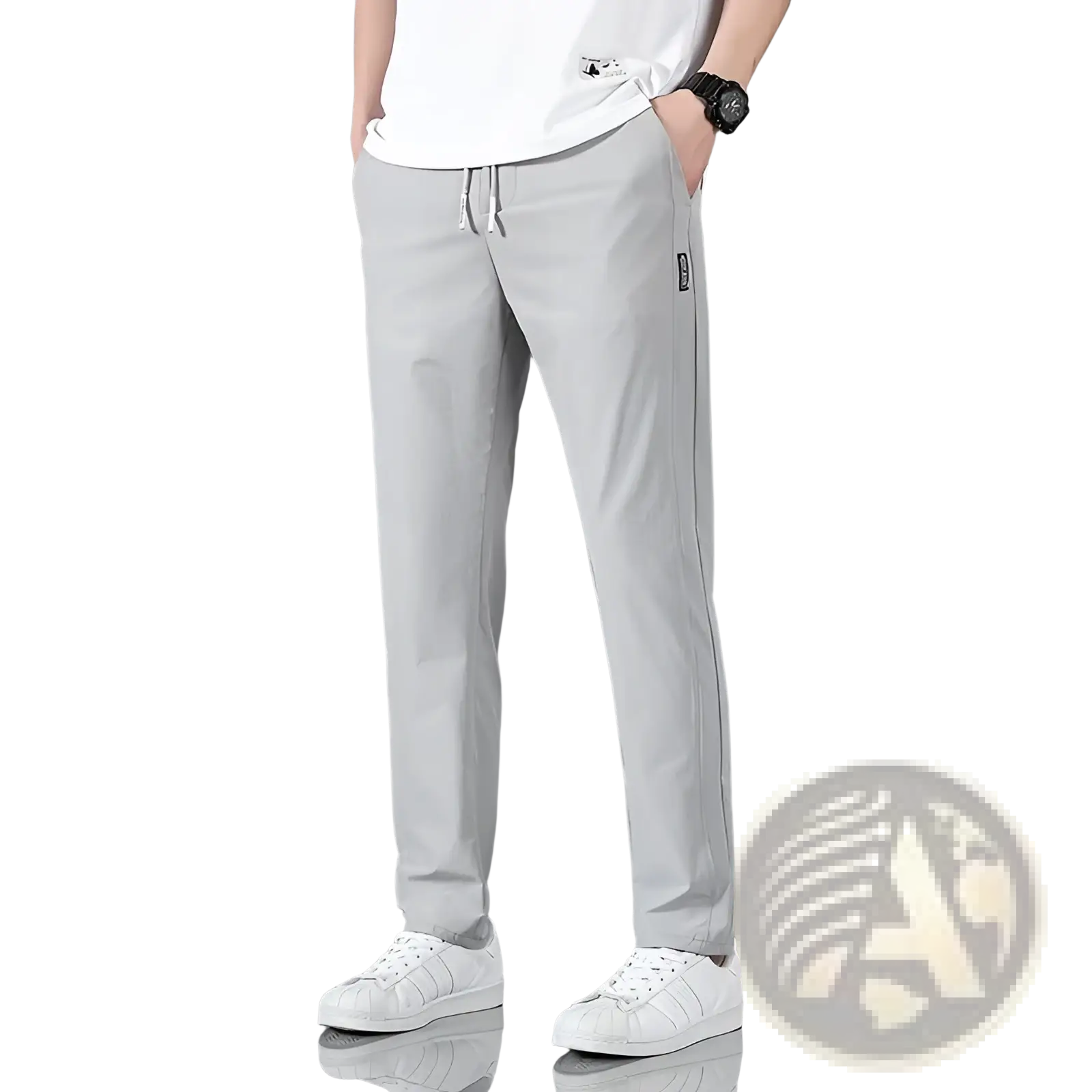 Men's Ice Silk Straight Leg Athletic Jogger Pants