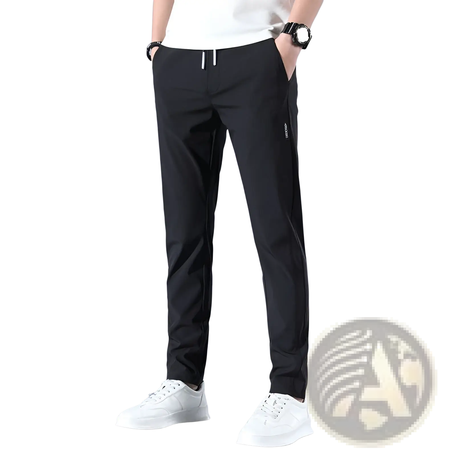 Men's Ice Silk Straight Leg Athletic Jogger Pants