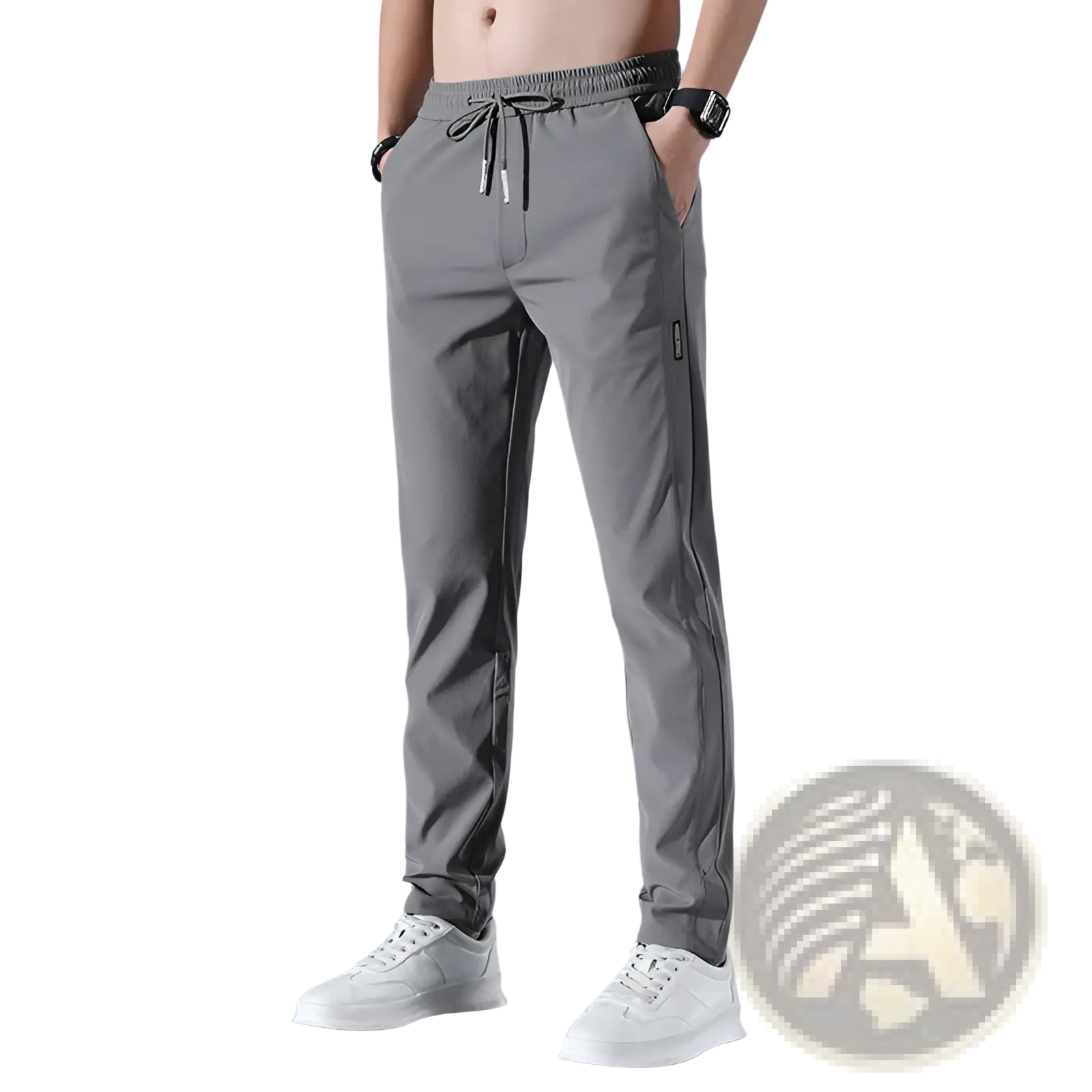 Men's Ice Silk Straight Leg Athletic Jogger Pants