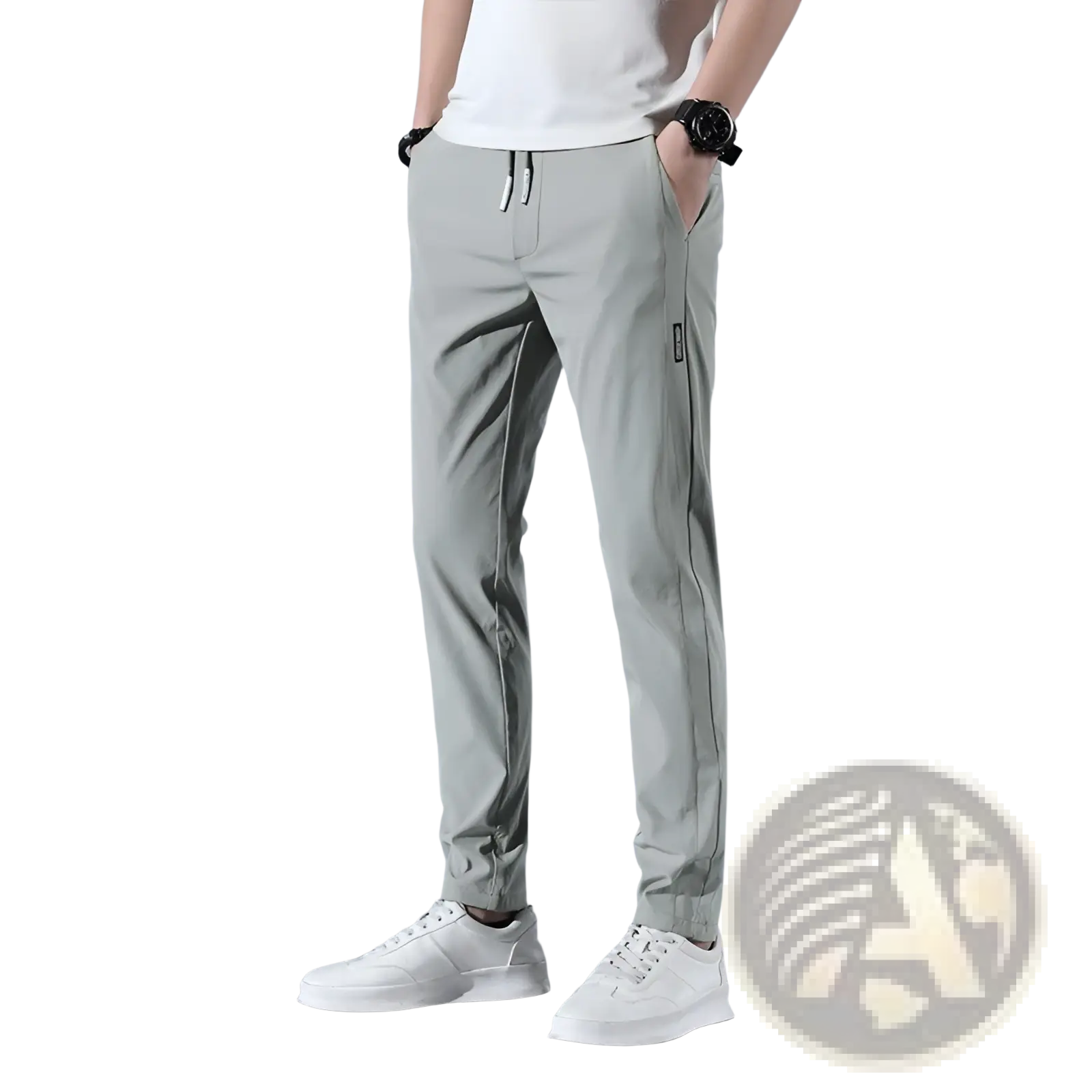 Men's Ice Silk Straight Leg Athletic Jogger Pants