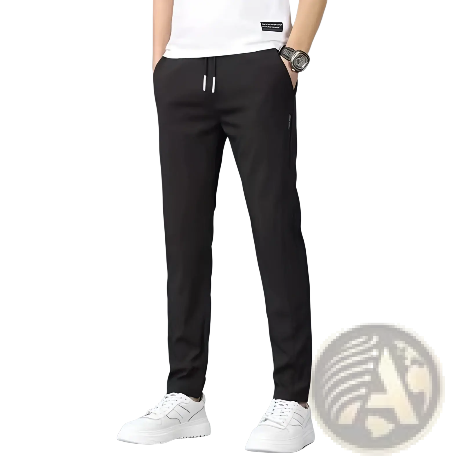 Men's Ice Silk Straight Leg Athletic Jogger Pants