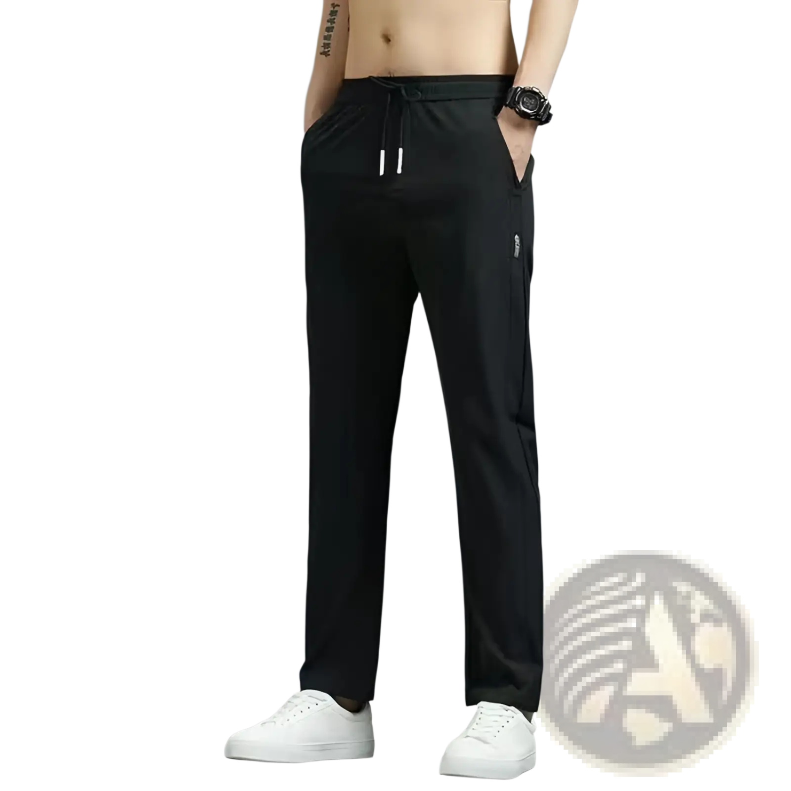 Men's Ice Silk Straight Leg Athletic Jogger Pants
