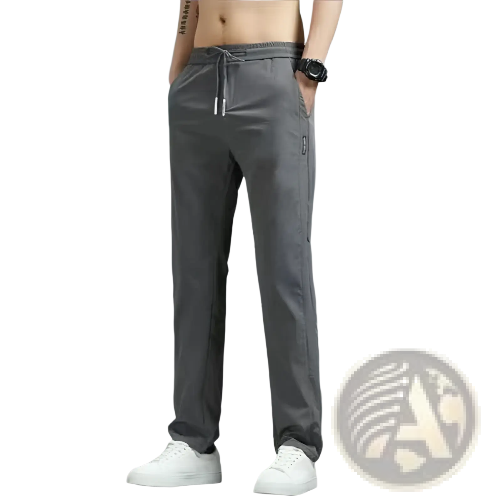 Men's Ice Silk Straight Leg Athletic Jogger Pants