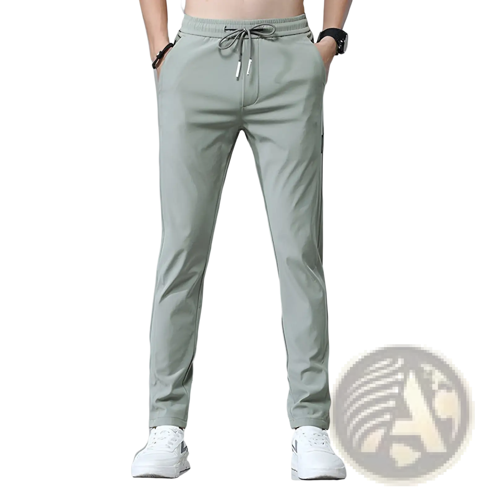 Men's Ice Silk Straight Leg Athletic Jogger Pants