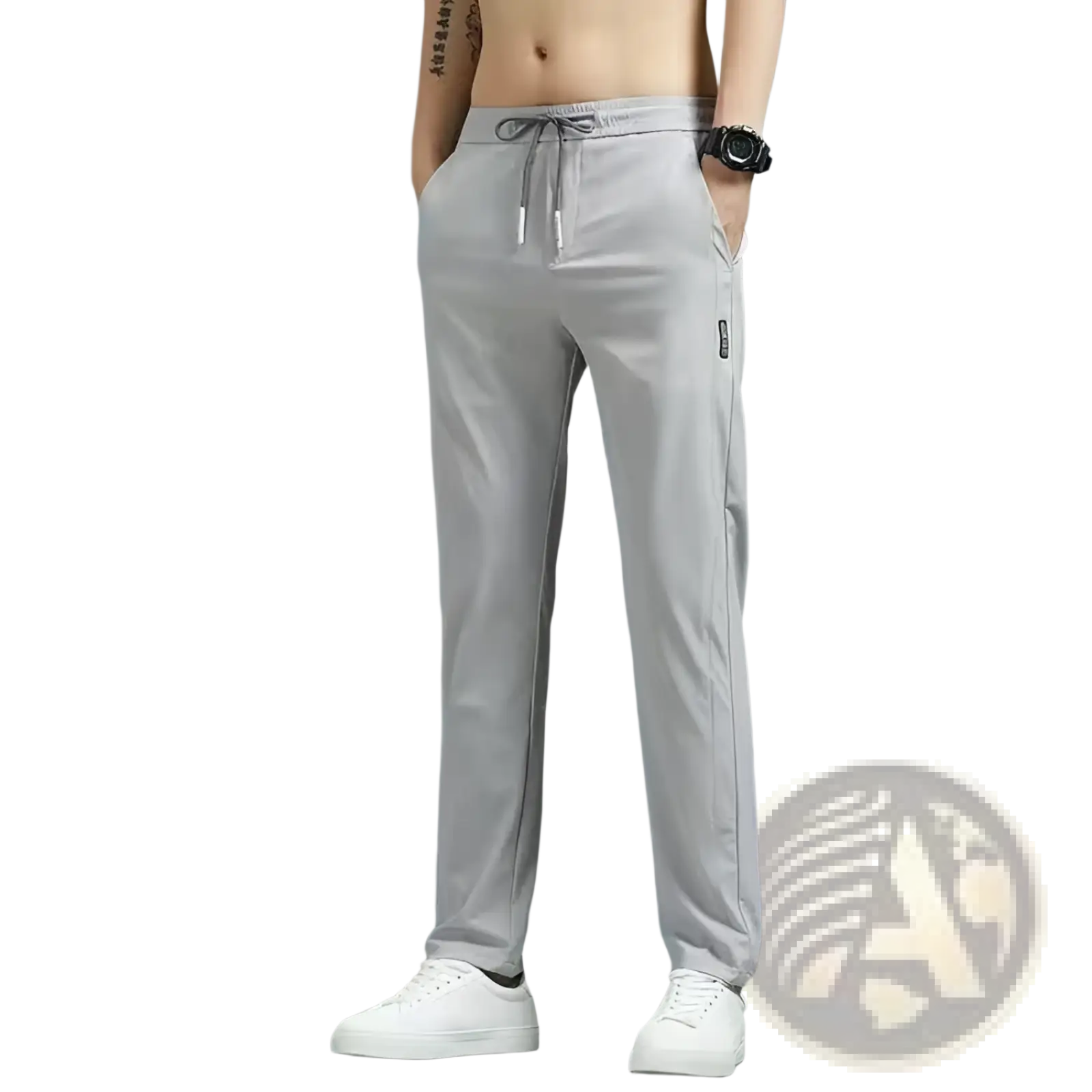 Men's Ice Silk Straight Leg Athletic Jogger Pants