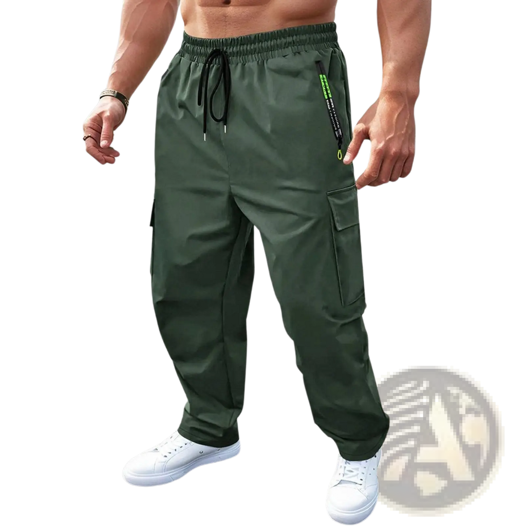 Men's Loose Fit Neon Accent Cargo Joggers