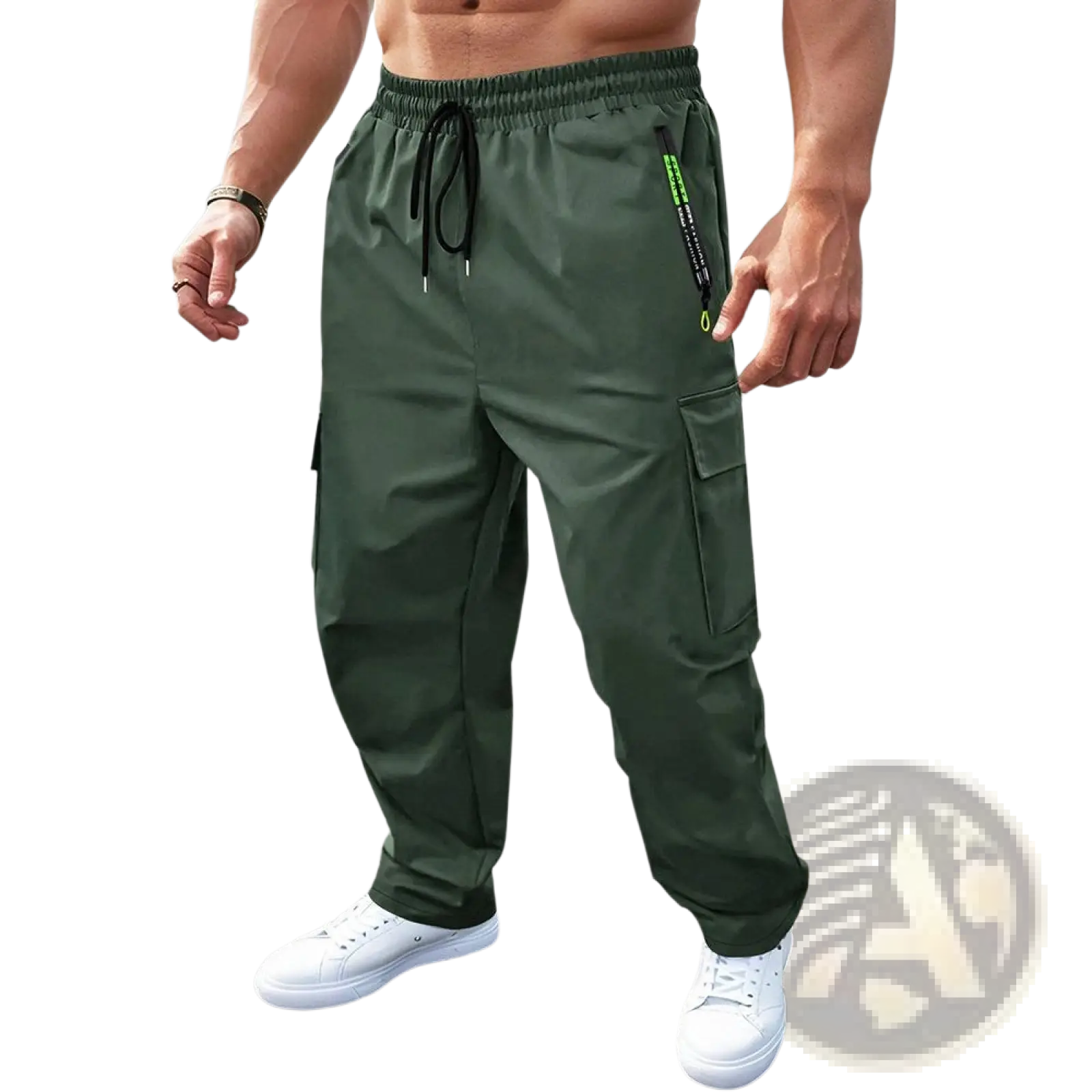 Men's Loose Fit Neon Accent Cargo Joggers
