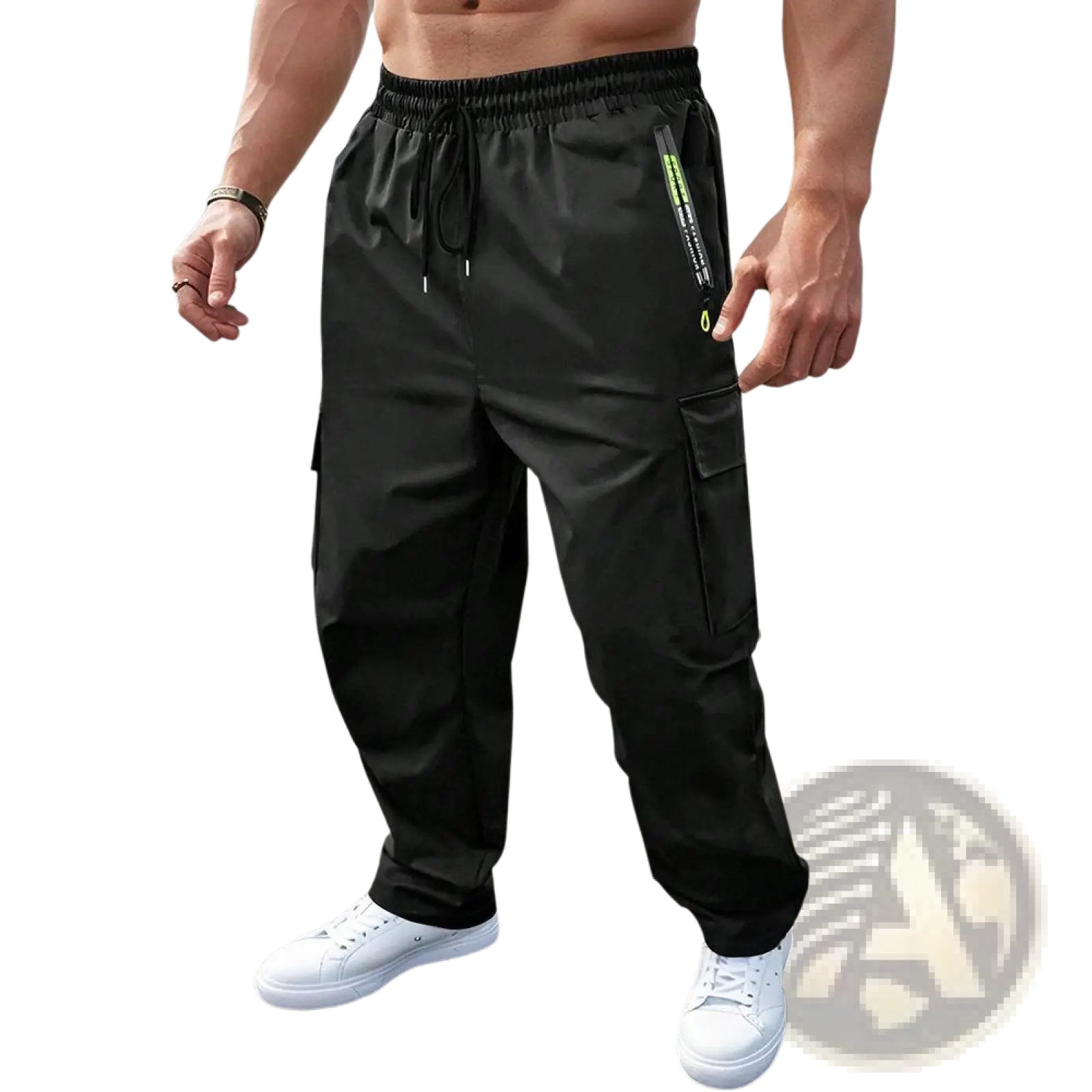 Men's Loose Fit Neon Accent Cargo Joggers